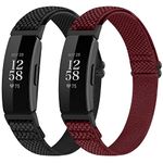 SHIJZWD Adjustable Elastic Watch Strap Compatible with Fitbit Inspire 3/Inspire 2/Inspire/Inspire HR/Fitbit Ace 3/Ace 2, Soft Breathable Nylon Sport Band Stretchy Replacement Wristband for Women Men