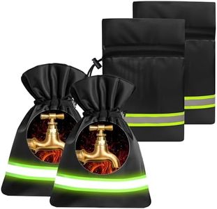 4 Pack Outdoor Faucet Socks for Winter Freeze Protection, Insulated Waterproof Spigot & Hose Bib Cover, Thickened Reusable Design (7"x10.2") - Black