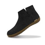 GLERUPS Women's and Men's Indoor and Outdoor Slippers with Rubber Sole (Black) | Unisex Wool Slipper Boots | Comfy Men's and Women's Slipper Boots | Cosy Gents and Ladies Boot Slippers