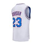 CAIYOO 23 Space Movie Basketball Jersey for Men 90s Hip hop Clothing (White, Large)