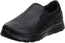Skechers Men's Bronwood Food Service Shoe, Black Leather, 8