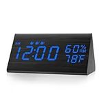 Digital Alarm Clock, with Wooden El