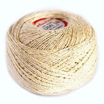 Crochet Cotton with Metallic Thread Size 10 Ball Yarn Spool Thread 50g LUMI (Cream/Gold 102)