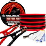 72HRS Jumper Cables, Booster Cable, Jumper Battery Cables for Roadside Emergencies (12 Feet (Pack of 1), 6-Gauge)