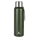 Vacuum Insulated Flask 1500ml/50oz with Cup lid Stainless Steel Thermo Water Flasks Leakproof Keep Coffee hot&Cold Drink Bottle.(Green,1500ml)