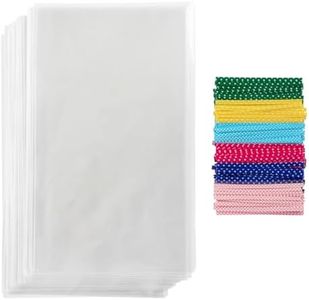 Prestee 200pk Clear Plastic Cellophane Bags, 6x10 w/ 4" Twist Ties - Goody Bags, Candy Bags for Candy Buffet, Cookie Bags for Gift Giving, Clear Treat Bags with Ties, Cellophane Treat Bags (200 Pack)