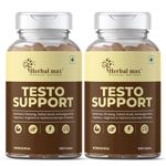 Herbal max Testo Support Supplement With, Gokshura,Safed Msuli, L-Arginine, Ashwagandha Natural Ingredients - 120 Veg Tablets Pack of 2