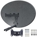 Inbrackets Satellite Dish Zone 1 Steel Elliptical Mk4 for Sky, Sky+hd, Freesat, Latest MK4 DISH Complete Kit with Wall Fixings