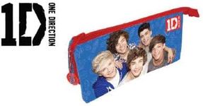 Official One Direction 3 Pocket Large Pencil Case 1D New Blue Style