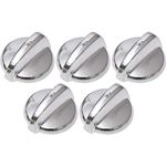 BlueStars [New Upgraded] Ultra Durable WB03T10284 Range Control Knob Stainless Steel Finish Replacement Part Exact Fit for GE Range/Stove/Oven - Replaces 1373043 AP4346312 PS2321076 - Pack of 5