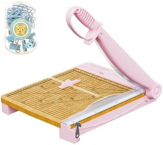 12 Inch Heavy Duty Paper Cutter, Wood Guillotine Paper Cutter & Paper Trimmer, 30 Sheets Capacity Paper Cutting Board for Classroom, Crafting, Cardstock Pink