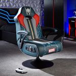 X-Rocker Official Marvel THOR Gaming Chair, Folding Audio Gaming Pedestal with Wireless Bluetooth 2.1 Speakers, Sound Reactive Vibrating Chair Seat for Kids & Juniors - Elite Edition