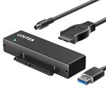 Unitek USB 3.0 to SATA III Hard Drive Adapter Converter Cable for 2.5 3.5 Inch HDD/SSD Hard Drive Disk with 12V/2A Power Adapter, Support UASP Compatible with Optical Drives