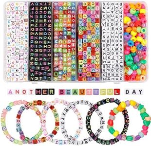 GMMA Square Letter Beads for Bracelets Making 1680 Pcs 6x6 mm Alphabet Beads for Friendship Bracelet Acrylic Pony Beads for Jewelry Making(Multi Color Large Hole Beads)