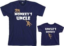 Threadrock Monkey's Uncle Toddler & Men's T-Shirt Matching Set (Toddler: 2T, Navy|Men's: L, Navy)