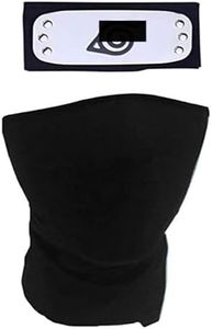 MSROLIDT Ninja Leaf Village Headband,Hatake Ninja Mask Cosplay Anime Costume Accessories（Black）