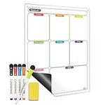 Mag-Fancy Magnetic Fridge Calendar Kit - Dry Erase Calendar Whiteboard for Refrigerator with Thickened Magnet -Weekly Meal Planner Included Fine Point Markers & Eraser