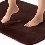 Gorilla Grip Thick Memory Foam Bath Rugs, Soft Absorbent Velvet Bathroom Mats, Durable Dots on Underside, Machine Washable Bathmat, Carpet Rug Room Decor for Shower Floor, 36x24 Mat, Brown