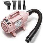 Burano Dog Dryer, High Velocity Pet Hair Dryer, 4.3HP Stepless Adjustable Speed Dog Hair Force Dryer for Dogs, Cats & More, Powerful Pet Blower with Heater