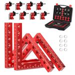 90 Degree Right Angle Positioning Square Clamp, 14x14cm Aluminium Alloy Right Angle Square Clamp Professional Woodworking Clamps for Picture Frames Cabinet Drawers (Set of 4)
