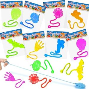 Mchochy 28 pcs Halloween Sticky Hands Toys for Kids, Skull Bat Ghost Pumpkin Styles Sticky Stretchy Toys for Goodie Bags, Pinata Fillers, Classroom Prizes Halloween Trick or Treat Party Favors