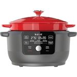 Instant Electric Round Dutch Oven, 6-Quart 1500W, From the Makers of Instant Pot, 5-in-1: Braise, Slow Cook, Sear/Sauté, Food Warmer, Cooking Pan, Enameled Cast Iron, Included Recipe Book, Red