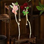 2 Pcs Hair Stick Flower Hairpins Chinese Vintage Hair Accessories Hair Chopsticks for Women Girls 039-#06