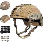 For CS Cosplay Game Multicam Tactical Airsoft Fast Helmet With Camouflage Helmet Cover Outdoor Military Hunting Gear(BKA)