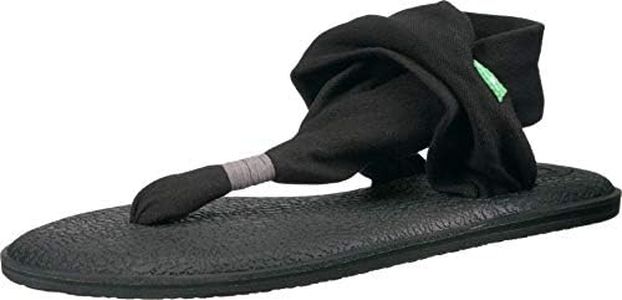 Sanuk Women's Yoga Sling 2 Flip Flop,Black,10 M US