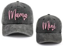 Mommy and Me Hats, Cute Mother Daughter Baseball Cap, Matching Mommy and Daughter Outfits Hat, Mother's Day Birthday Gifts for Mom, Mama, Girls, Women Black