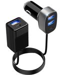 ZOETEC USB C Car charger, 78W Super Fast Charge, QC3.0 & PD 30W Cigarette Lighter 5 Multi Ports USB in Car Charger with 5FT Cable for iPhone 15/ Samsung S23/ iPad tablets/All Mobile Phones