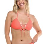 Body Glove Women's Smoothies Baby Love Solid Molded Cup Push Up Triangle Bikini Top Swimsuit, Sunset, Small