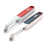 Zyliss E950029U Smooth Glide Peeler Set, 7", Gray/Red
