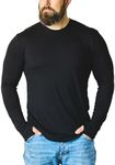 Merino 365 OG Longsleeve 100% Merino Baselayer Thermal Shirt with Thumbloops, Large, Black