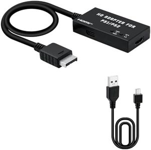 Mcbazel HDMI Adapter for PS2/PS1, for PS1/PS2 to HDMI Adapter Converter Support 4:3/16:9 Screen Aspect Rtio Switch and Switching 480p/720p Resolution