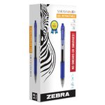 Zebra Pen SARASA Dry X20 Retractable Gel Pens, 1.0mm Bold Point, Blue Ink with Rapid Fast Dry Ink Technology, Ideal for the Left Handed, Elimates Smudging and Smearing in Seconds, 12-Pack (46620)