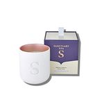 Sanctuary Spa Wellness Candle | Violet, Jasmine and Sandalwood Scented Ceramic Candle, 260 g | Natural Shea Wax | 45 Hour Burn Time | with Gift Box