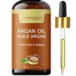 Amissan Certified Organic Argan Oil - 100% Pure & Natural from Morocco - Cosmetic Argan oil Grade for Nail, Face, Hair & Skin - Cold pressed carrier oil