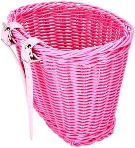 Steady Doggie Pink Bike Basket - Front Bike Baskets - Bicycle Basket - Easy Installation - Woven Basket - Woven Polypropylene - Durable and Anti-Fade - UV Protected