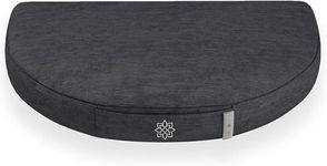 Mindful and Modern Compact Meditation Cushion - Travel Meditation Pillows for Sitting on Floor - Buckwheat Hull Filled Half Moon Cushion with Removable Cover + Carry Handle