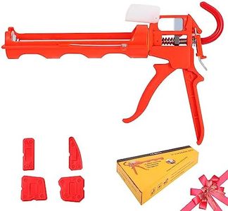 iLitLuk Drip-free Caulking Gun Applicator 15:1 Thrust Ratio Labor-saving Lightweight Nylon Frame Sealant Dispenser Caulk Gun Built-in Spout Cutter Fits 10oz Caulk Tubes with Silicone Finishing Tools