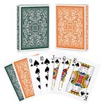 Timenued Playing Cards 2 Pack,Deck of Cards,Fun Cards Game for Adults,Poker Cards Professional,Bridge Standard Playing Cards Set,Suitable for Game Night,Various Party Game (Green/Orange)