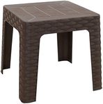 Sunnydaze 18-Inch Square Outdoor Plastic Side Table - Brown