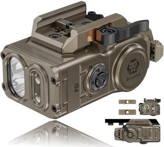 RovyVon GL5 Pro QD 4-in-1 Rail-Mounted Flashlight, 400 Lumens Flood White Light, Green Beam, IR Illuminator and IR Beam, Included 1913/GL Adapter/Replaceable Battery(7075 Desert Tan)