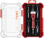 ENERTWIST Countersink Drill Bit Set with Adjustable Depth Stop, 5Pcs 82 Degree Carbide Tipped Countersink Bit with1/4 Quick Release Hex Shank for Woodworking, Carpentry, Pilot Screw Hole Set