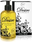 Desire Sensual Massage Oil - Best Massage Oil for Couples Massage – All Natural - Contains Sweet Almond, Grapeseed & Jojoba Oil for Smooth Skin 8oz