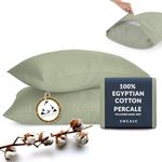 Sweave 100% Egyptian Cotton Percale Pillow Cases Set - Luxurious 400 Thread Count, Breathable & Skin-Friendly Percale Pillow Cases - Softer After Each Wash - Oeko-TEX Certified – Percale Pillow Cases