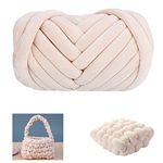 Moon Waves Chunky Yarn for Arm Knitting Crochet Making Blanket Pets House(Light Brown)