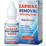 WaxBgone ® Ear Wax Removal Drops – Ear Cleaner Drops for Clogged Ears & Ear Relief, Non-Irritating Ear Wax Softener, Ear Wax Dissolving Drops for Kids & Adults, 0.5 fl oz (15ml)