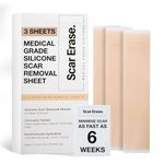 SCAR ERASE Medical Grade Silicone Scar Sheets (3cm x 15cm) - Soften and Flattens Keloid, Hypertrophic, Surgery, Injury & C-Section Scars - Vegan, Cruelty-Free - 6 Week Reusable Treatment (Pack of 3)